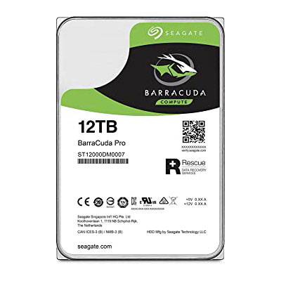 Seagate BarraCuda ProSATA HDD 12TB 6GB/s 256MB Cache 3.5-Inch (ST12000DM0007)
